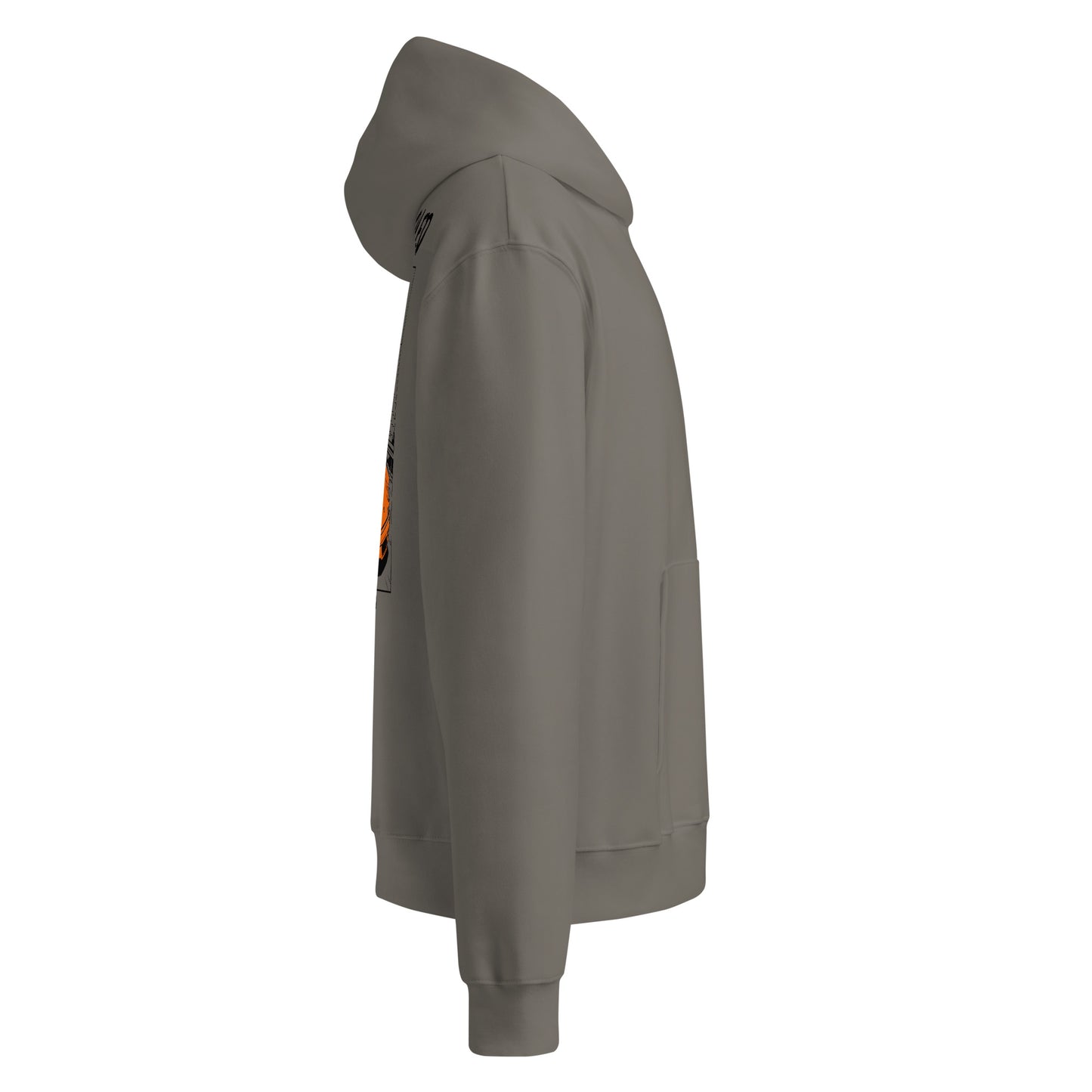 AIRCOOLED Oversized Hoodie in Asphaltgrau – Seitenansicht rechts