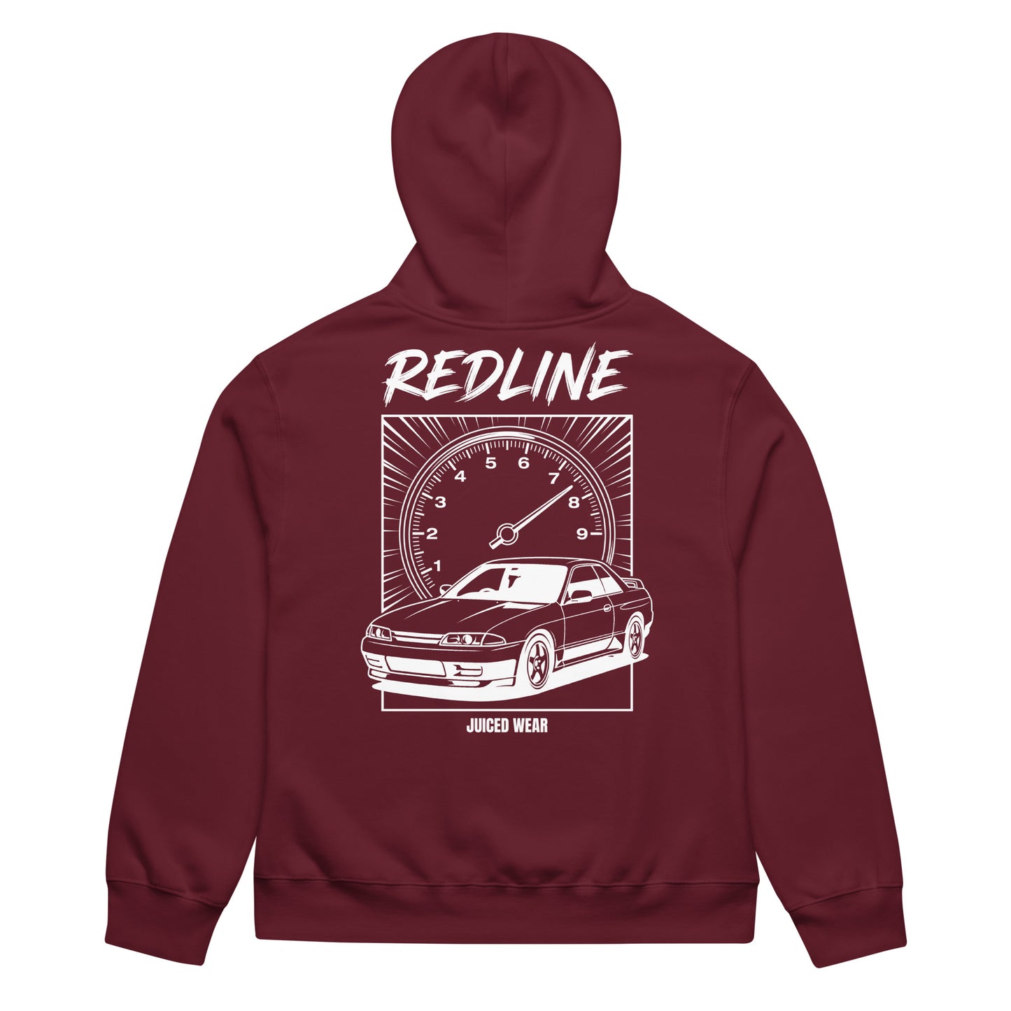 REDLINE Oversized Hoodie in Bordeaux – Rückansicht
