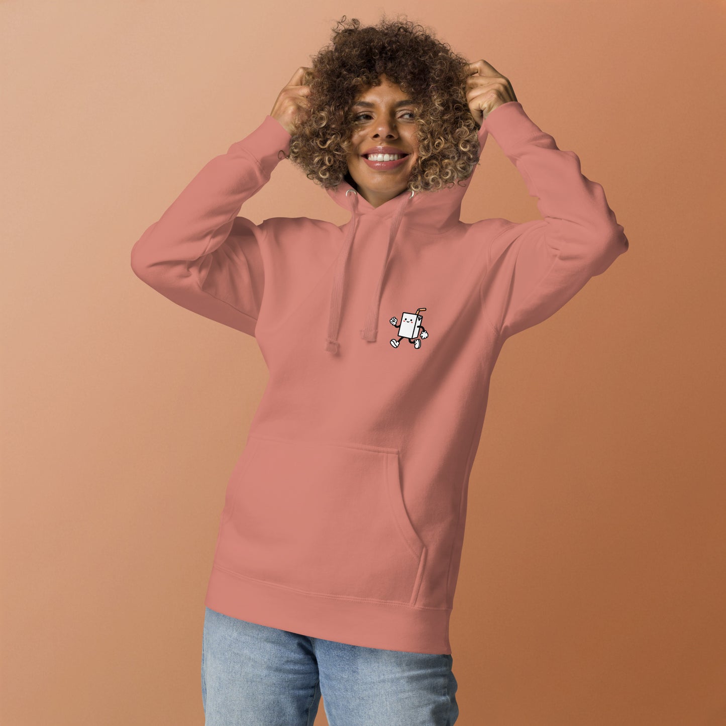 VICE NIGHTS Hoodie Damen Altrosa – Print im Detail