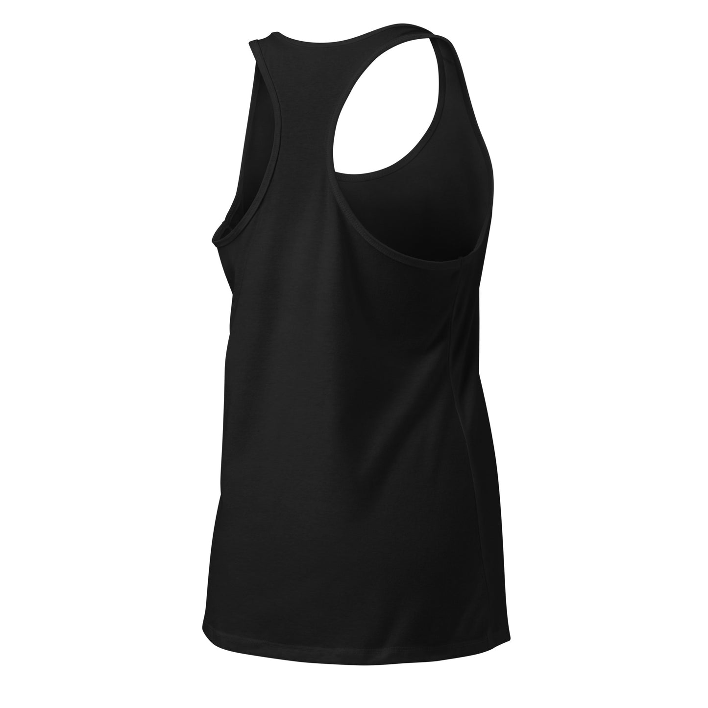Racerback Tank Top Damen in Schwarz – Rückansicht