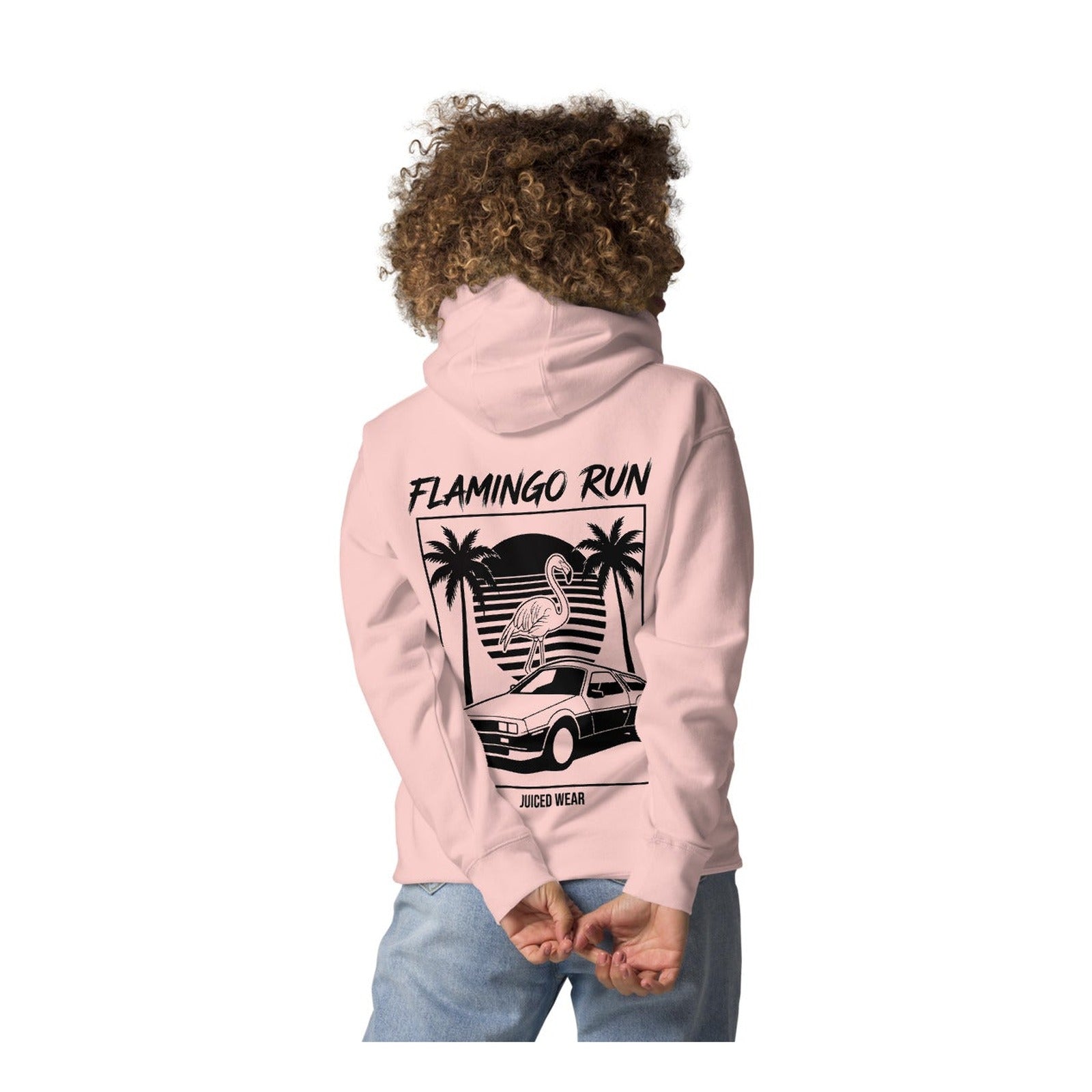 FLAMINGO RUN Hoodie für Damen in Rosé am Model