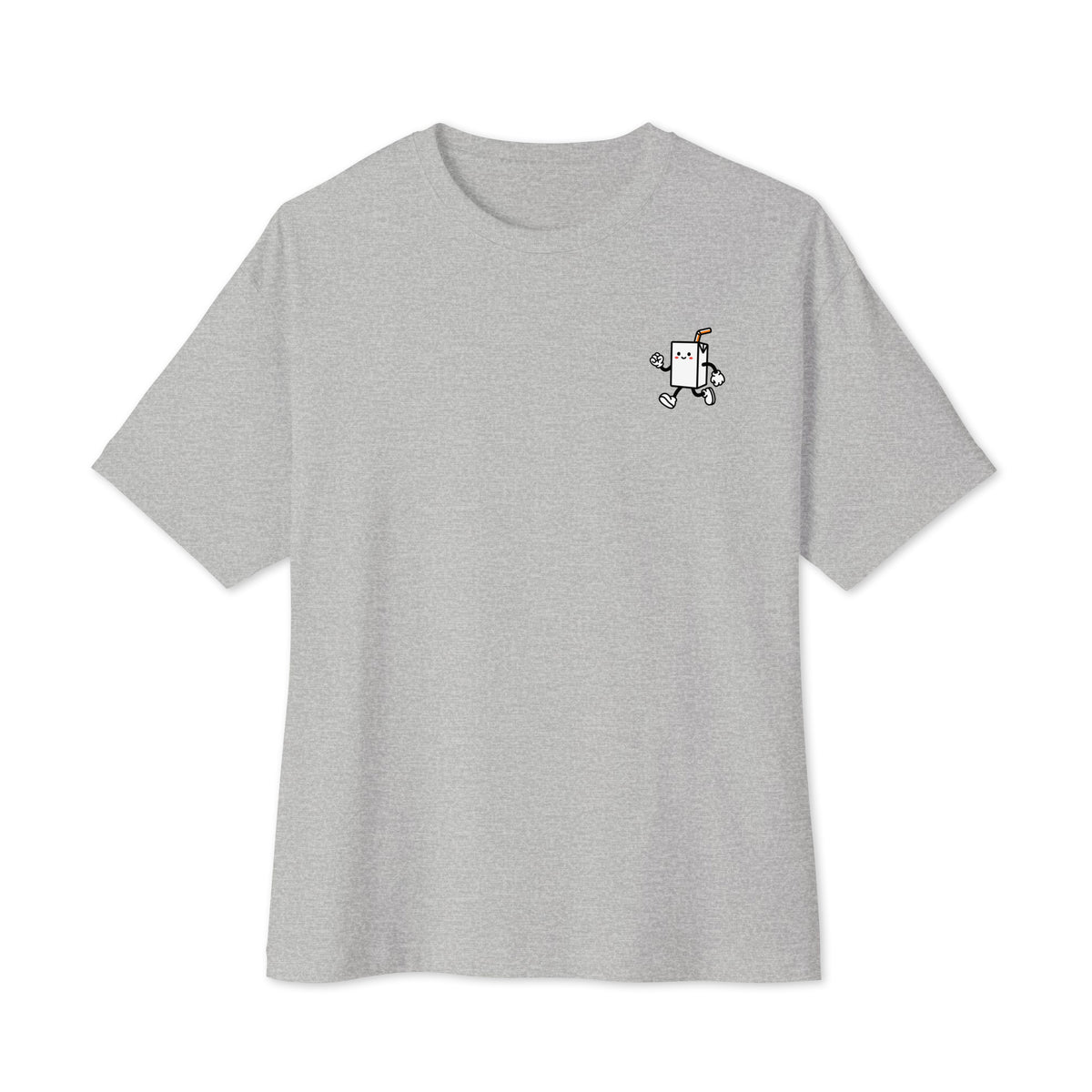 OVERSTEER Oversized Shirt in Grau meliert – Vorderansicht mit Drift-Print