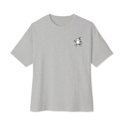 GARAGE DAYS Oversized Shirt in Grau meliert – Vorderansicht mit Print