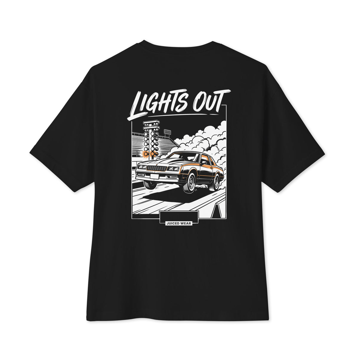 LIGHTS OUT Oversized Shirt in Schwarz – Rückansicht