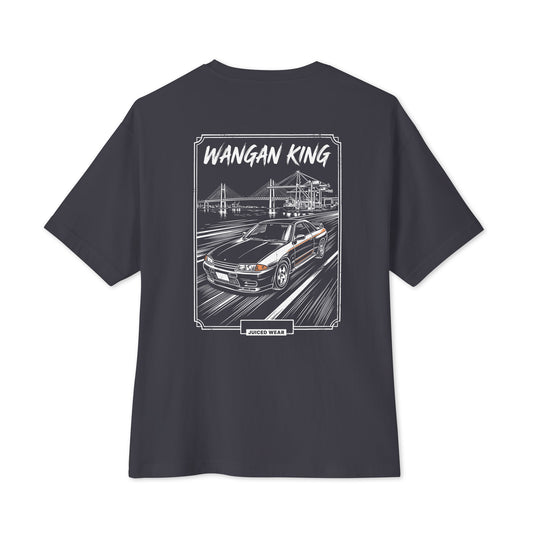 WANGAN KING Oversized Shirt in Dunkelgrau – Rückansicht