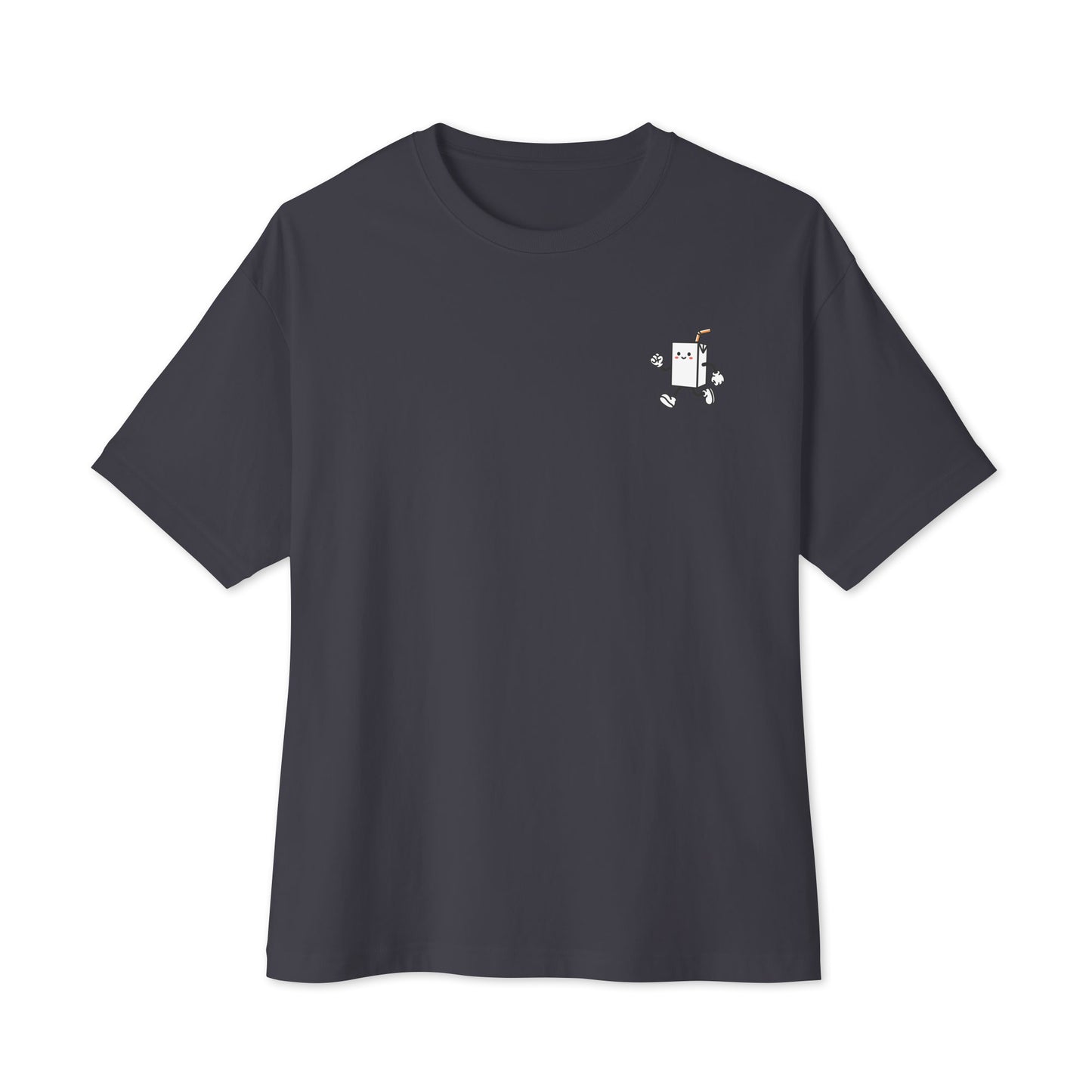 WANGAN KING Oversized Shirt in Dunkelgrau – Vorderansicht mit JDM-Print