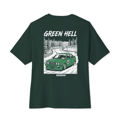 GREEN HELL Oversized Shirt in Waldgrün – Rückansicht