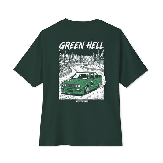 GREEN HELL Oversized Shirt in Waldgrün – Rückansicht
