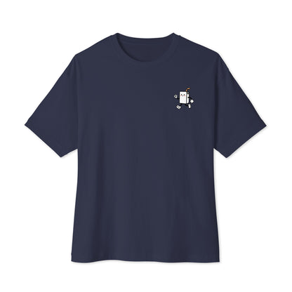 SECOND GENERATION Oversized T-Shirt in Navy – Vorderansicht mit kleinem JUICED WEAR Maskottchen auf der Brust