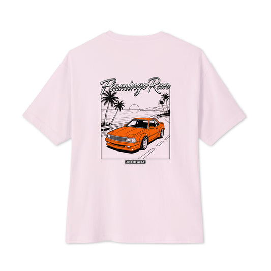 FLAMINGO RUN Oversized Shirt in Soft Pink – Rückansicht