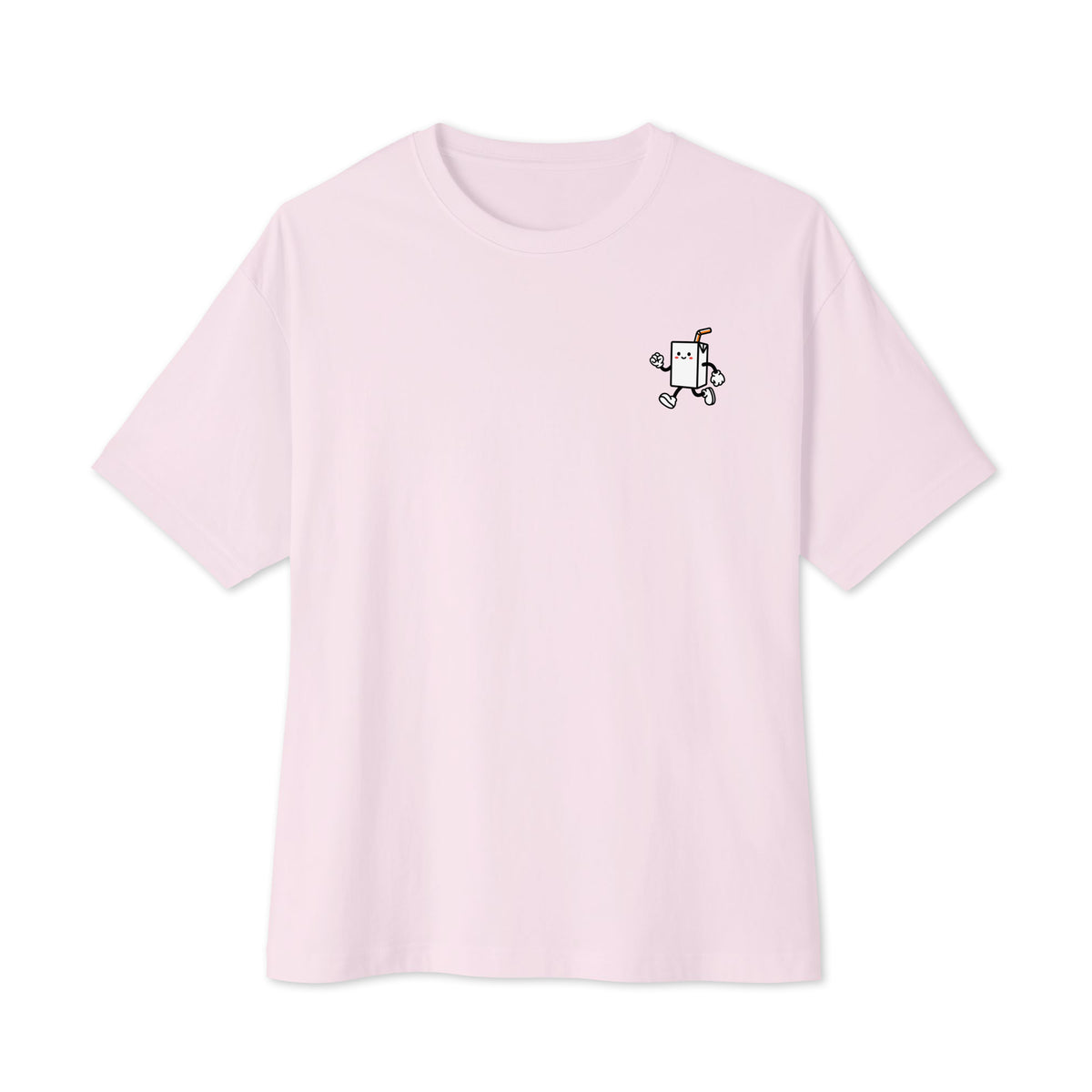FLAMINGO RUN Oversized Shirt in Soft Pink – Vorderansicht mit Print
