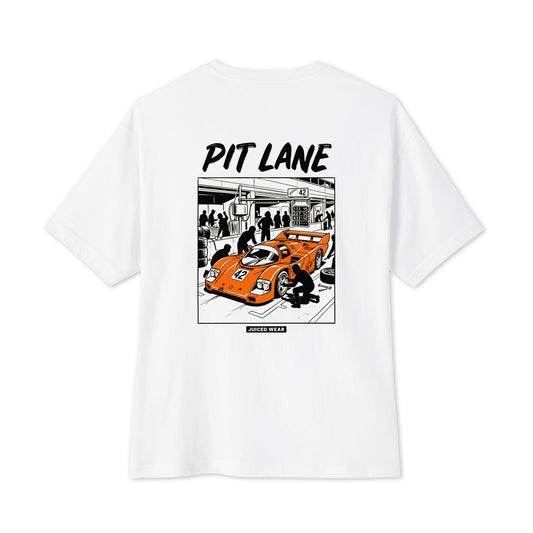 PIT LANE Oversized Shirt in Weiß – Rückansicht