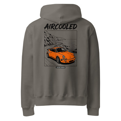 AIRCOOLED Oversized Hoodie in Asphaltgrau – Rückansicht
