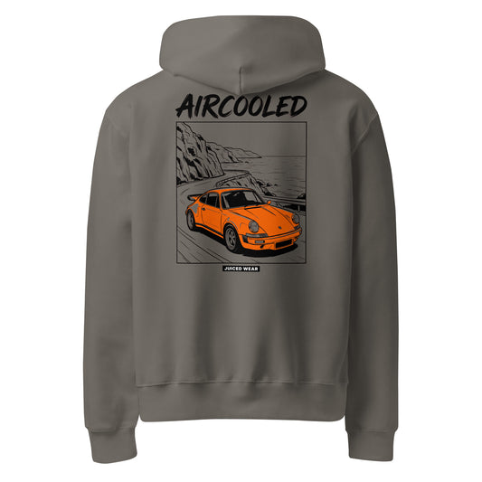 AIRCOOLED Oversized Hoodie in Asphaltgrau – Rückansicht