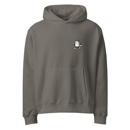 AIRCOOLED Oversized Hoodie in Asphaltgrau – Vorderansicht mit Print