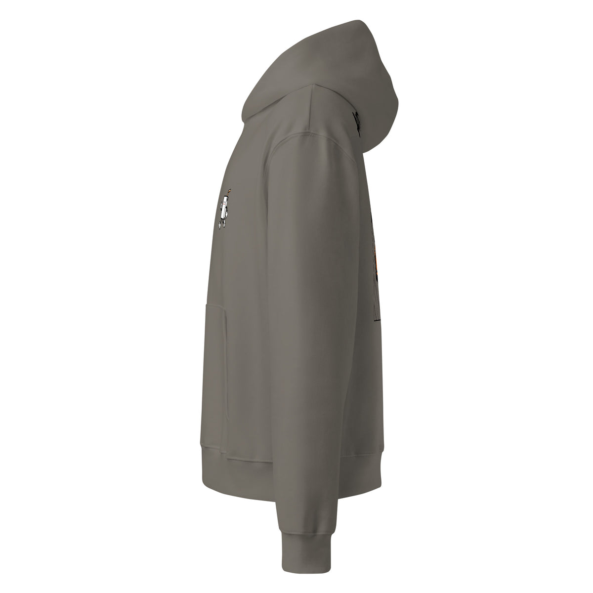 AIRCOOLED Oversized Hoodie in Asphaltgrau – Seitenansicht links