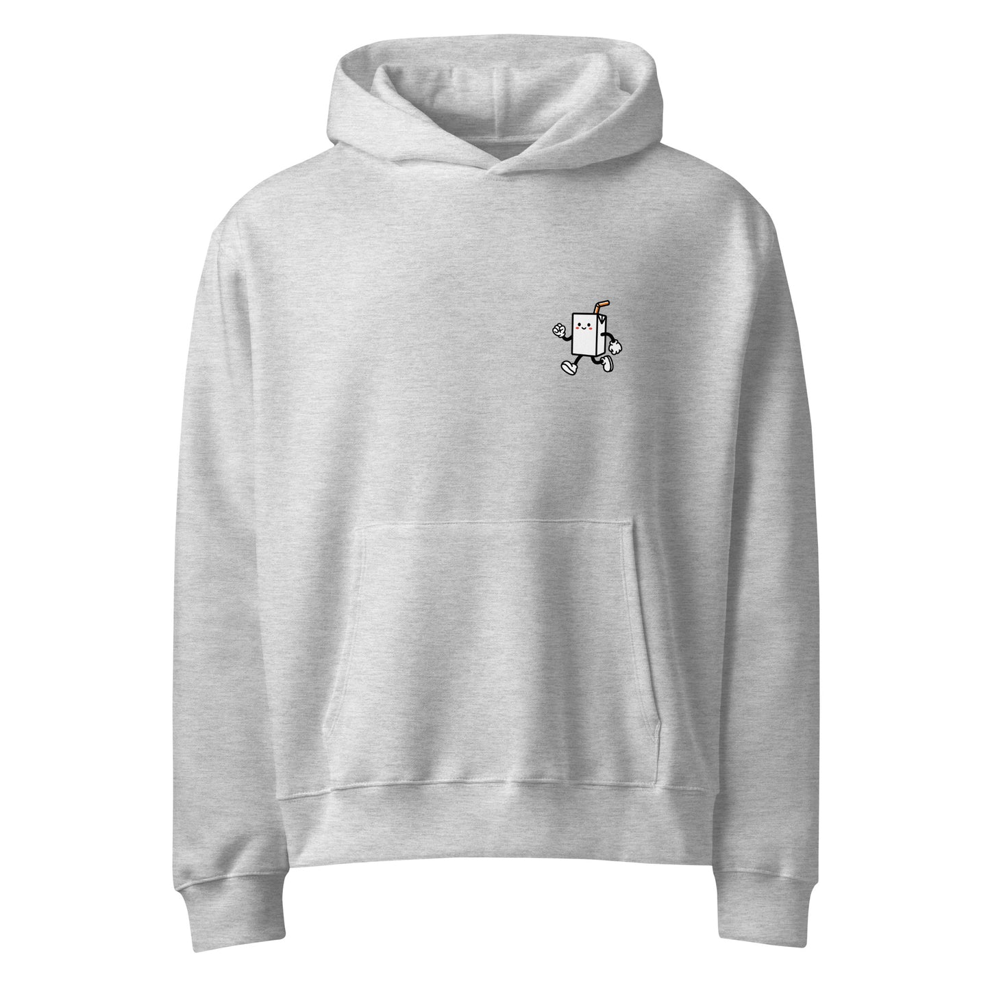 OVERSTEER Oversized Hoodie in Grau meliert – Vorderansicht mit Drift-Print