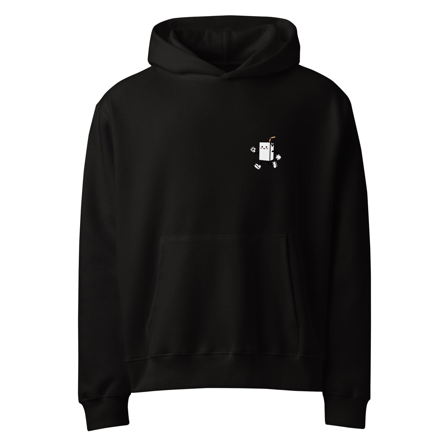 LIGHTS OUT Oversized Hoodie in Schwarz – Vorderansicht mit Print