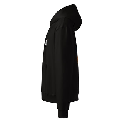 TOUGE NIGHTS Oversized Hoodie in Schwarz – Seitenansicht links