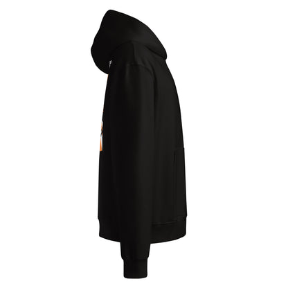 TOUGE NIGHTS Oversized Hoodie in Schwarz – Seitenansicht rechts