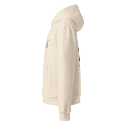 FLAMINGO RUN Oversized Hoodie in Sandbeige – Seitenansicht links