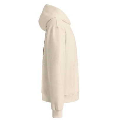 FLAMINGO RUN Oversized Hoodie in Sandbeige – Seitenansicht rechts