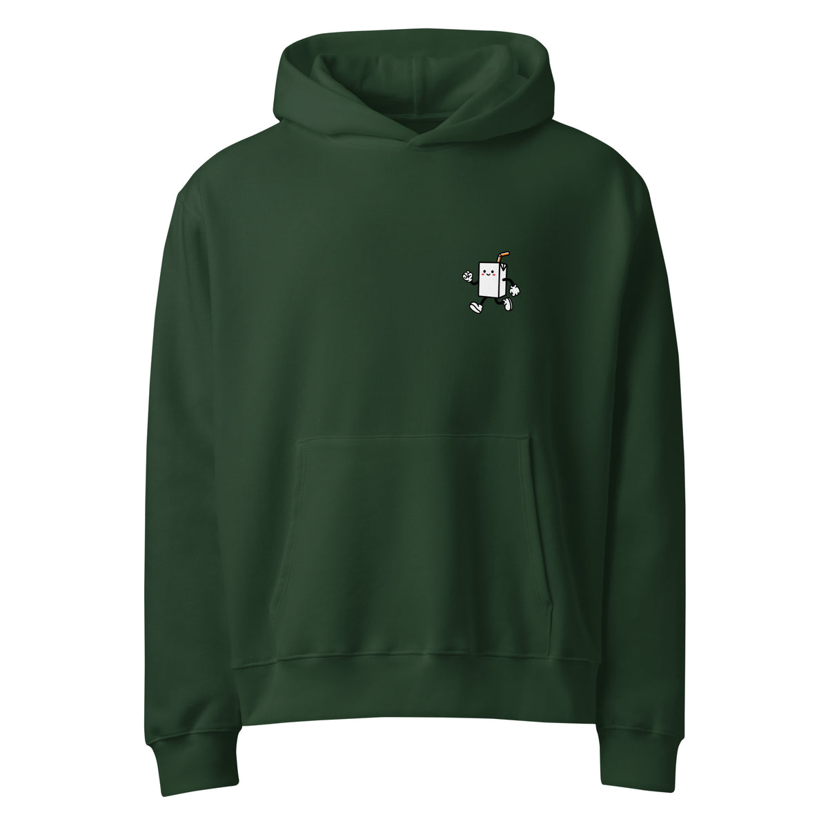 GREEN HELL Oversized Hoodie in Waldgrün – Vorderansicht mit Nordschleifen-Print
