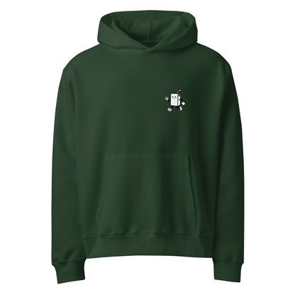 GREEN HELL Oversized Hoodie in Waldgrün – Vorderansicht mit Nordschleifen-Print
