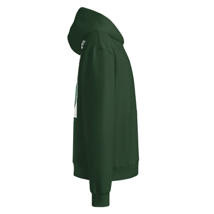 GREEN HELL Oversized Hoodie in Waldgrün – Seitenansicht rechts