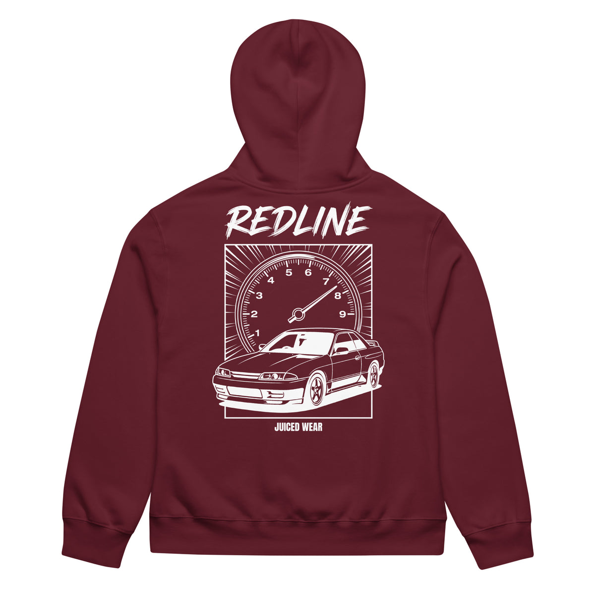 REDLINE Oversized Hoodie in Bordeaux – Rückansicht
