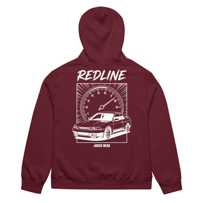 REDLINE Oversized Hoodie in Bordeaux – Rückansicht