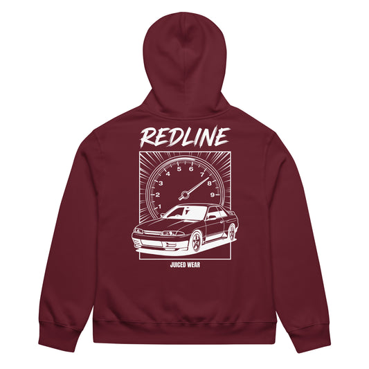 REDLINE Oversized Hoodie in Bordeaux – Rückansicht