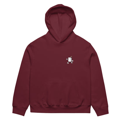 REDLINE Oversized Hoodie in Bordeaux – Vorderansicht mit Print