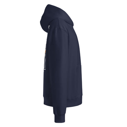MIDNIGHT SHIFT Oversized Hoodie in Navy – Seitenansicht rechts