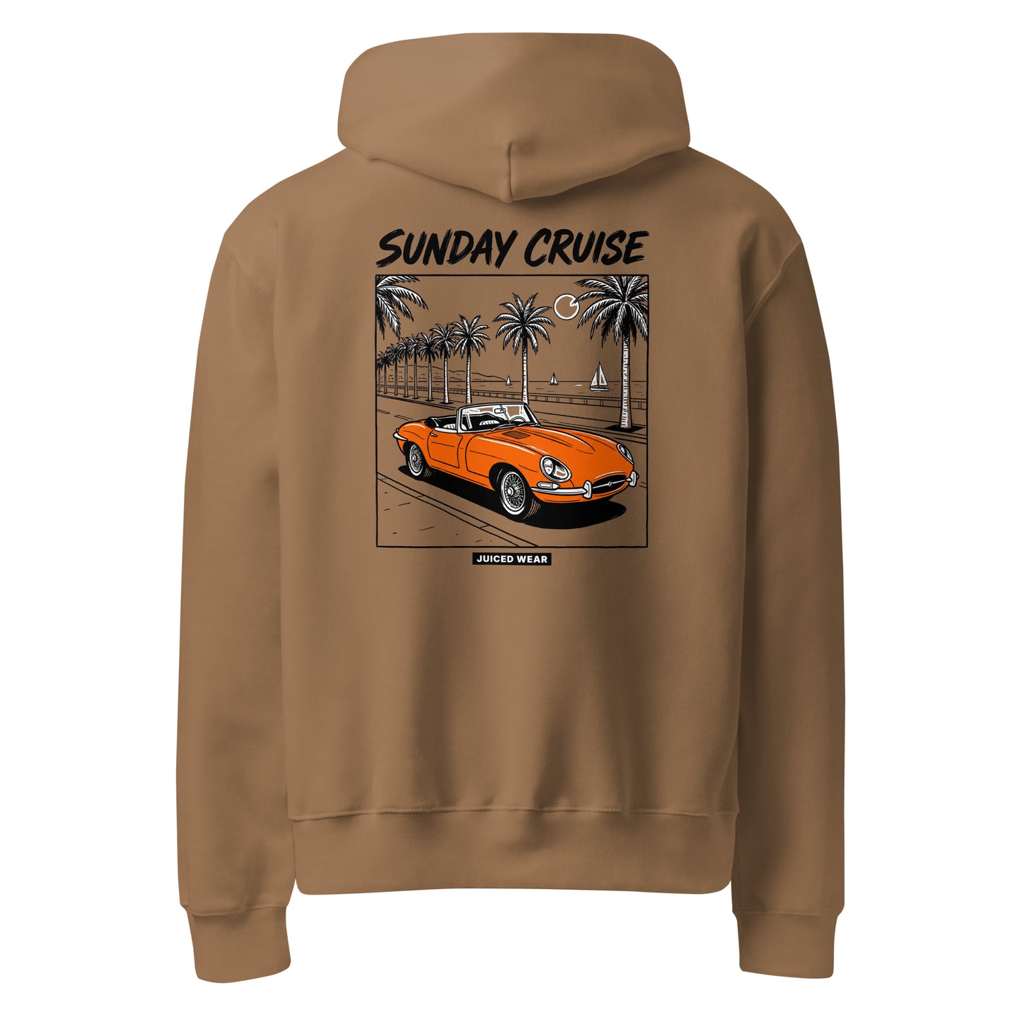 SUNDAY CRUISE Oversized Hoodie in Vintage Braun – Rückansicht