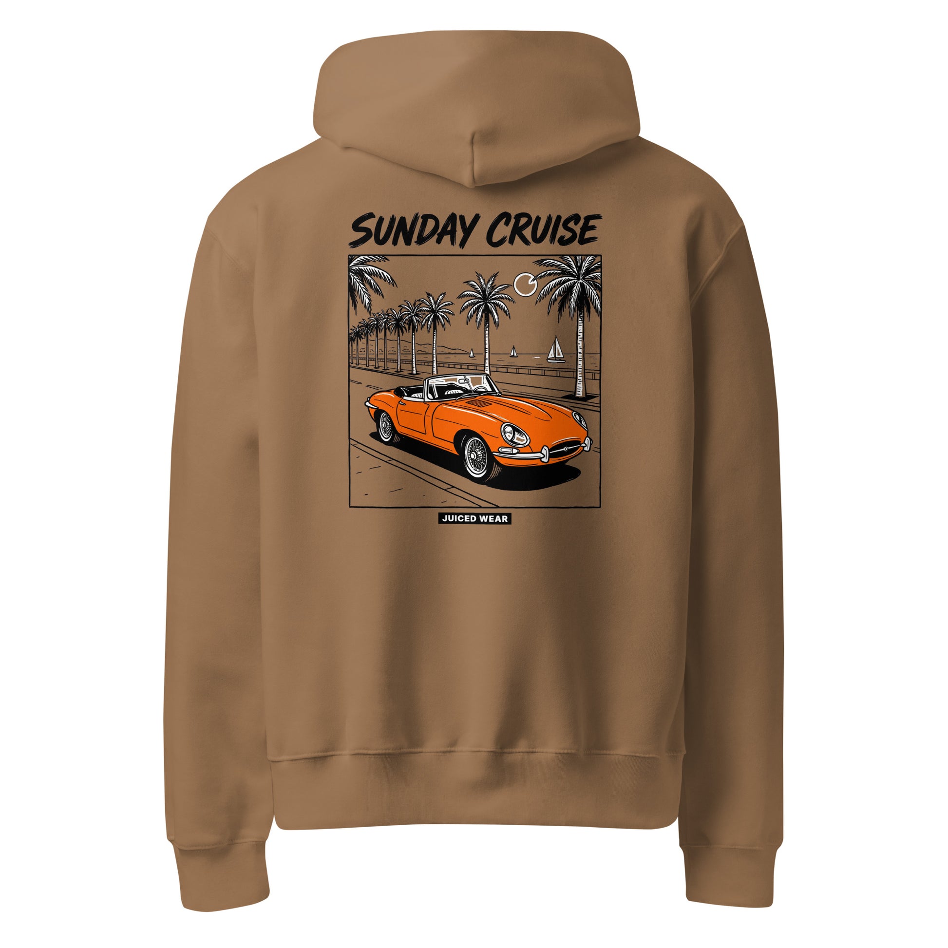 SUNDAY CRUISE Oversized Hoodie in Vintage Braun – Rückansicht