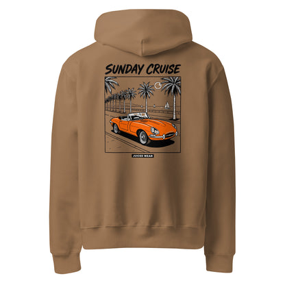 SUNDAY CRUISE Oversized Hoodie in Vintage Braun – Rückansicht