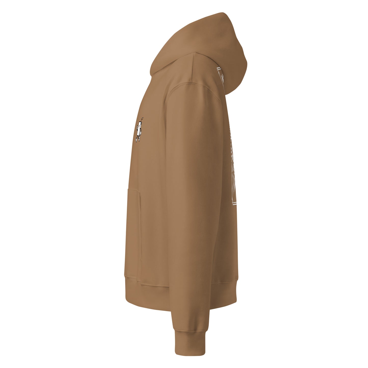 WANGAN KING Oversized Hoodie in Vintage Braun – Seitenansicht links