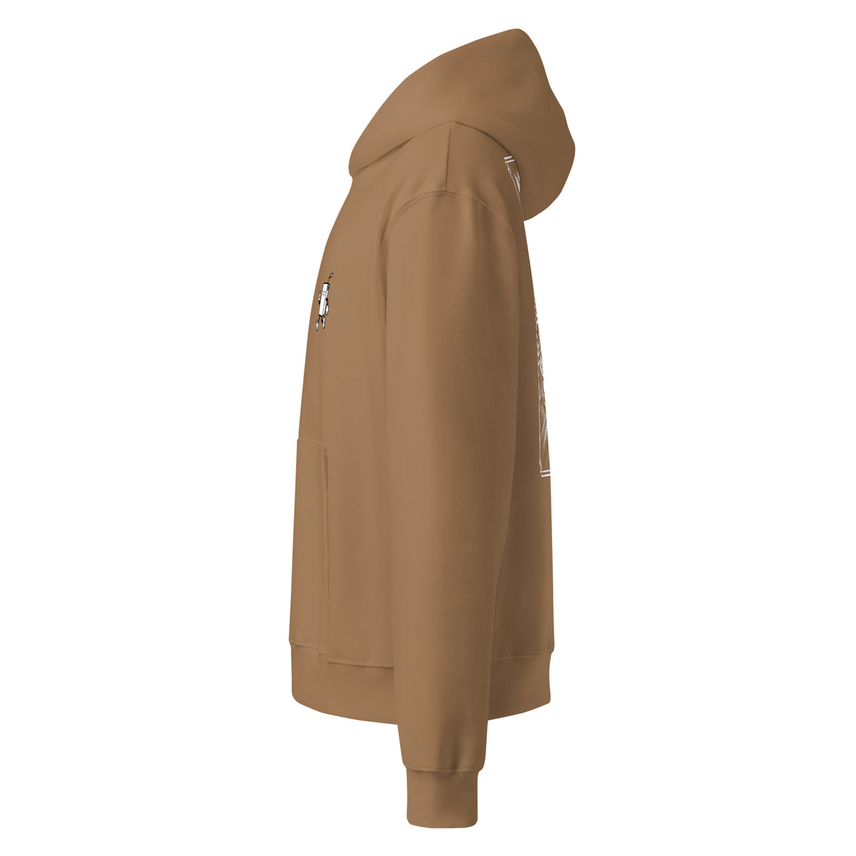WANGAN KING Oversized Hoodie in Vintage Braun – Seitenansicht links