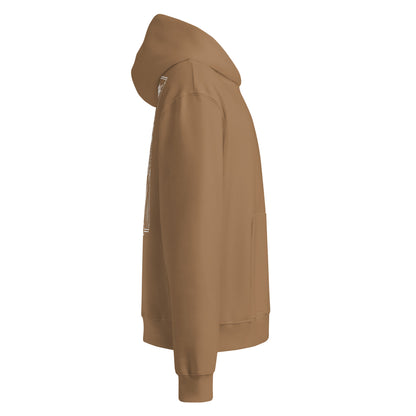 WANGAN KING Oversized Hoodie in Vintage Braun – Seitenansicht rechts