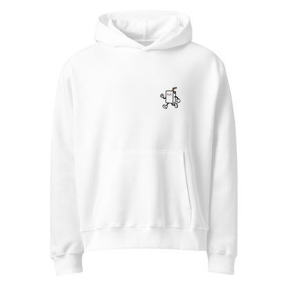 PIT LANE Oversized Hoodie in Weiß – Vorderansicht mit Motorsport-Print