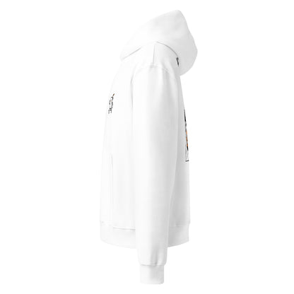 ALPINE PASS Oversized Hoodie in Weiß – Seitenansicht links