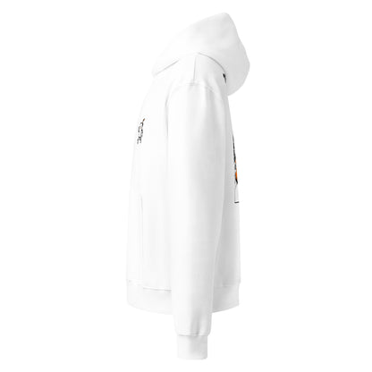 PIT LANE Oversized Hoodie in Weiß – Seitenansicht links