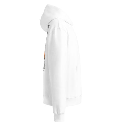 ALPINE PASS Oversized Hoodie in Weiß – Seitenansicht rechts