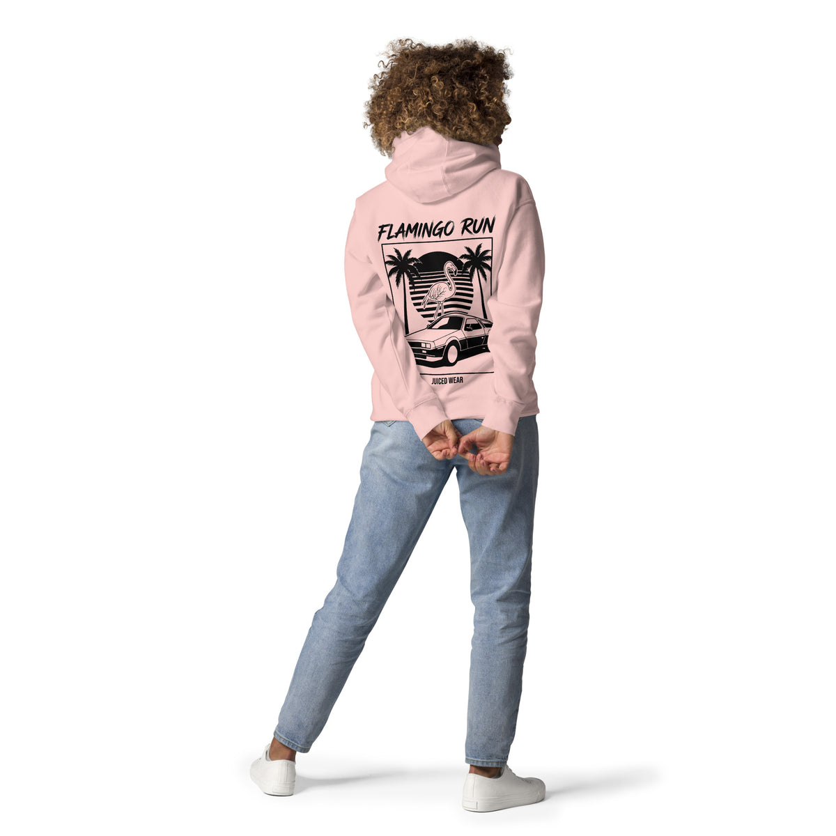 FLAMINGO RUN Hoodie Damen Rosé – Rückansicht