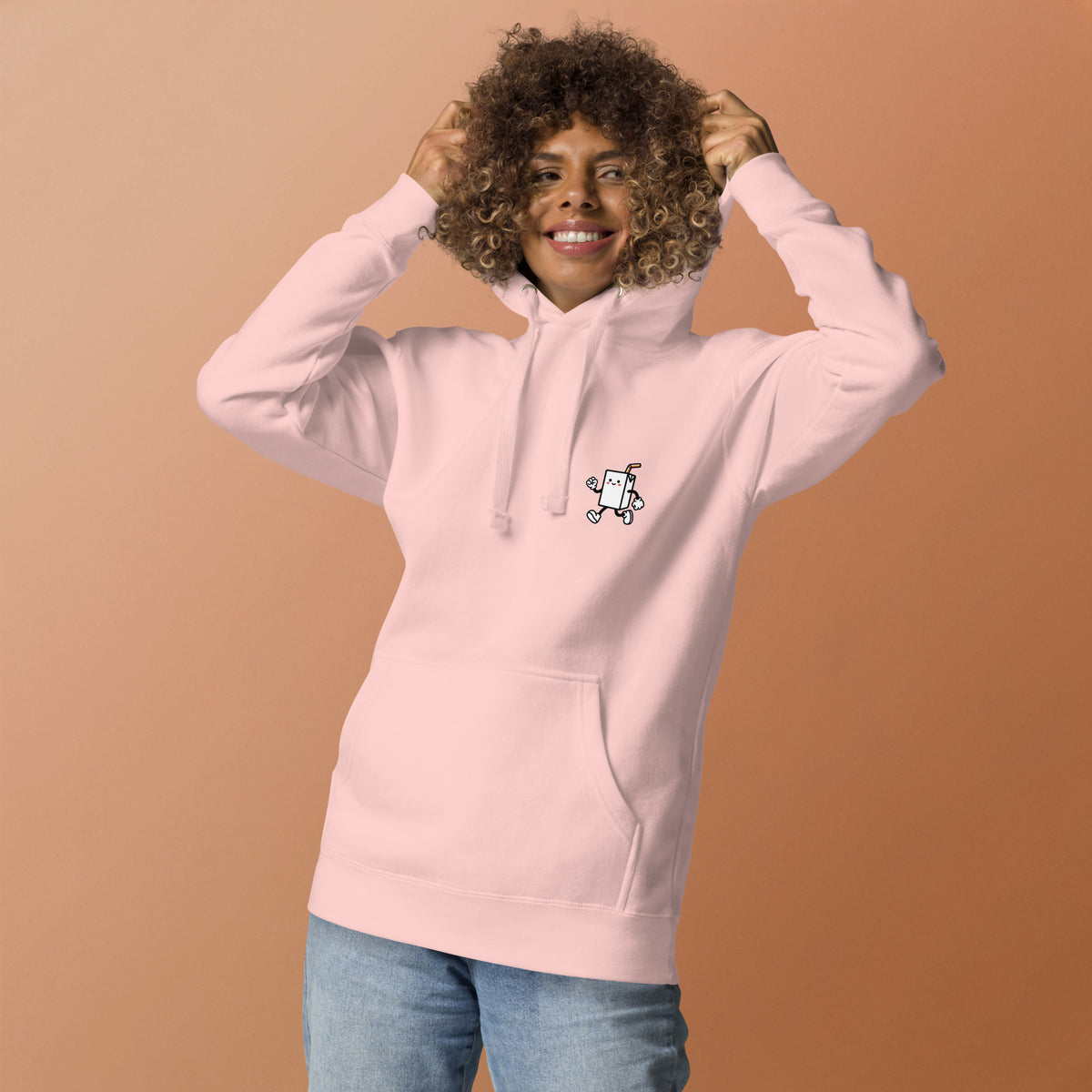FLAMINGO RUN Hoodie Damen Rosé – Print im Detail