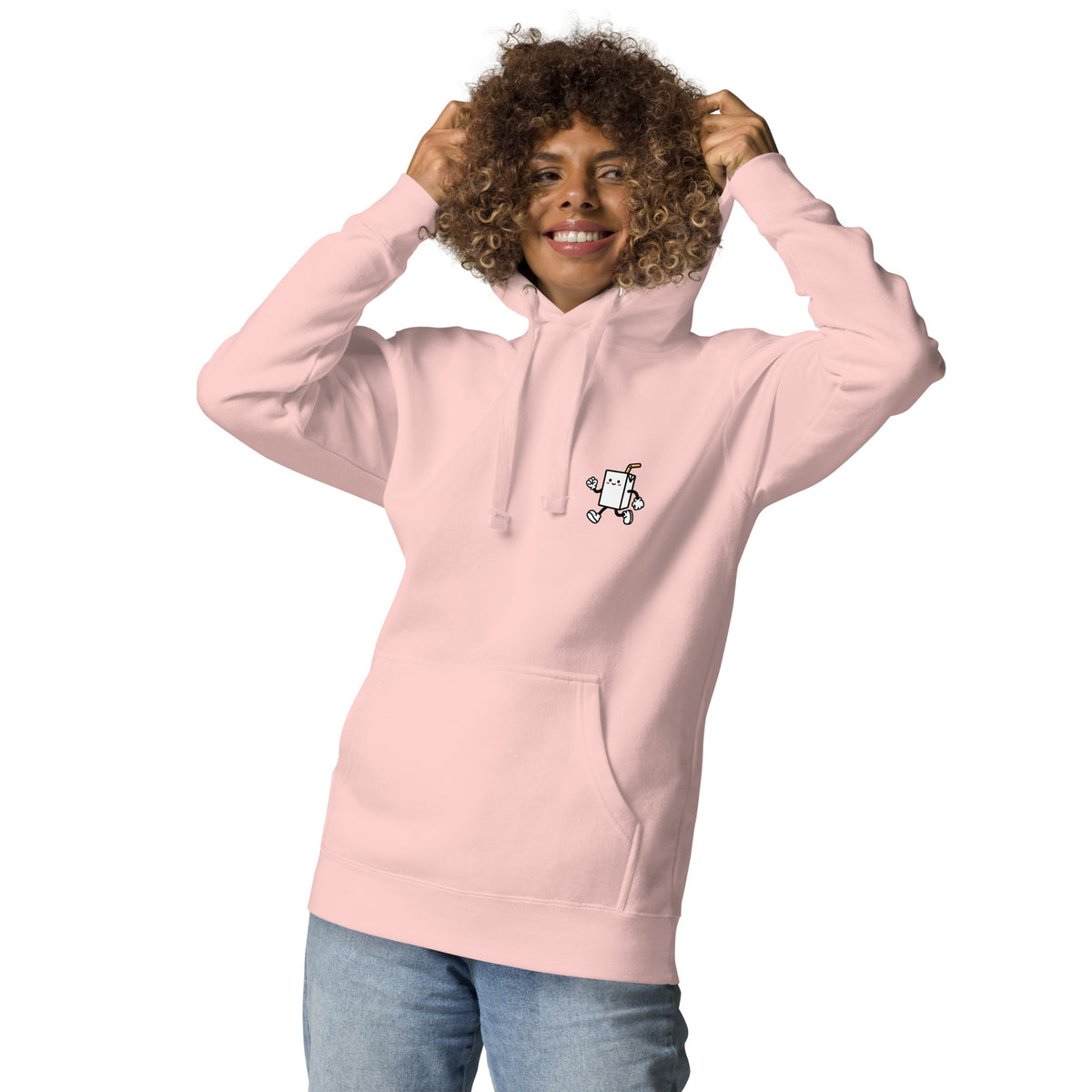 FLAMINGO RUN Hoodie Damen Rosé – Vorderansicht mit Print