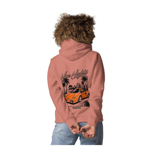 VICE NIGHTS Hoodie für Damen in Altrosa am Model