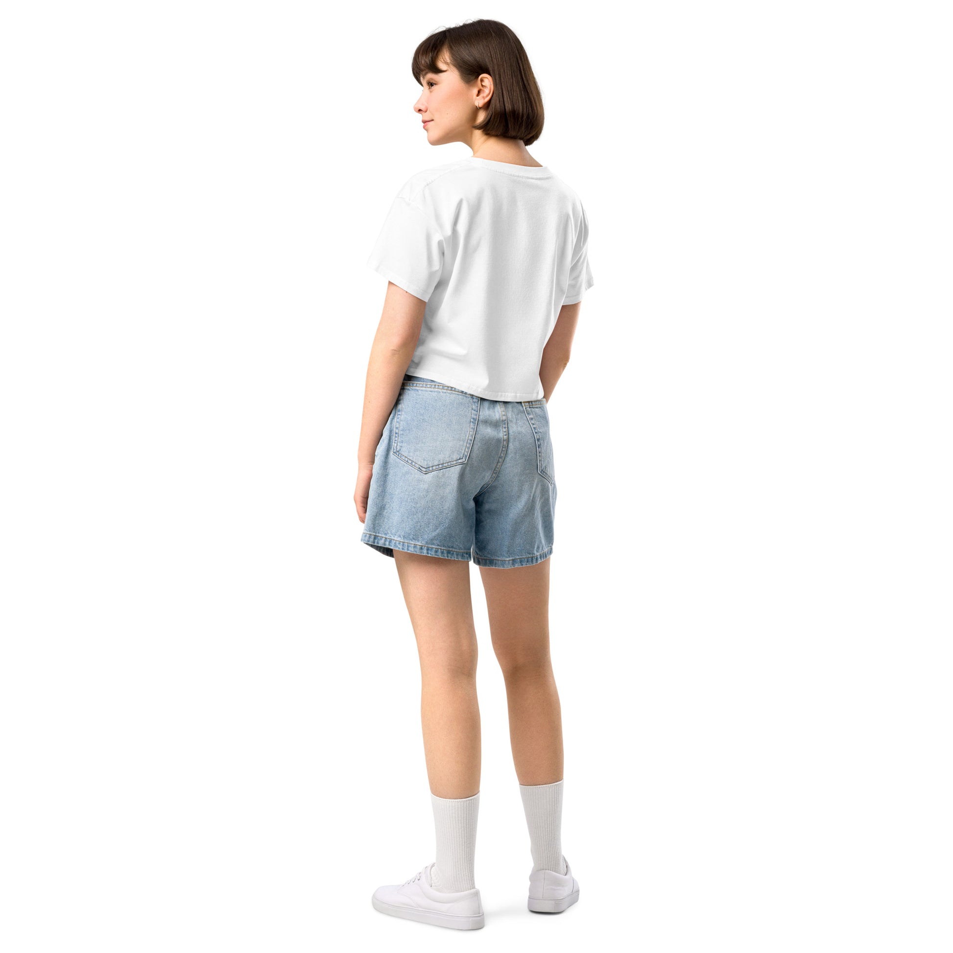 Crop Top Damen in Weiß – Rückansicht