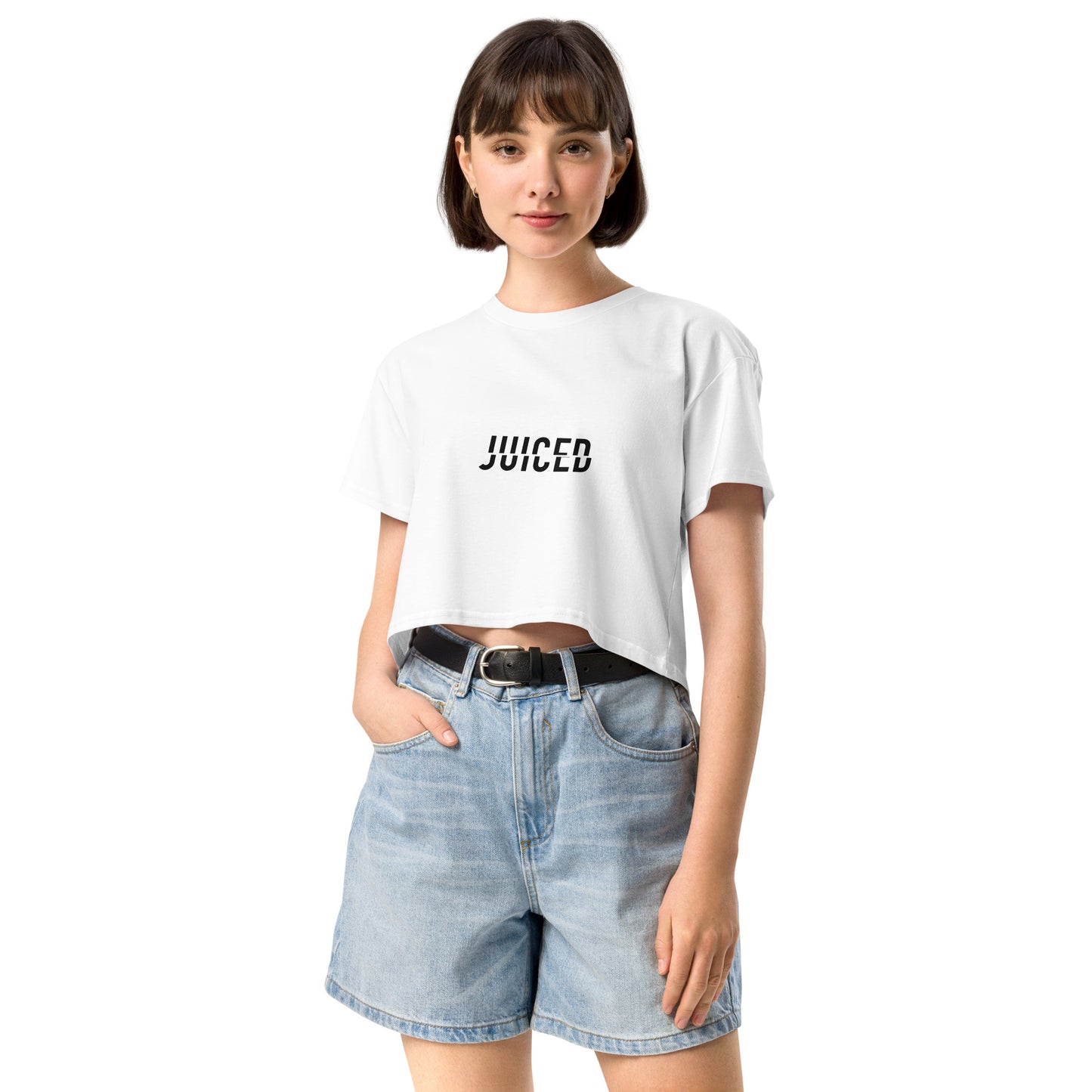 Crop Top Damen in Weiß – Vorderansicht